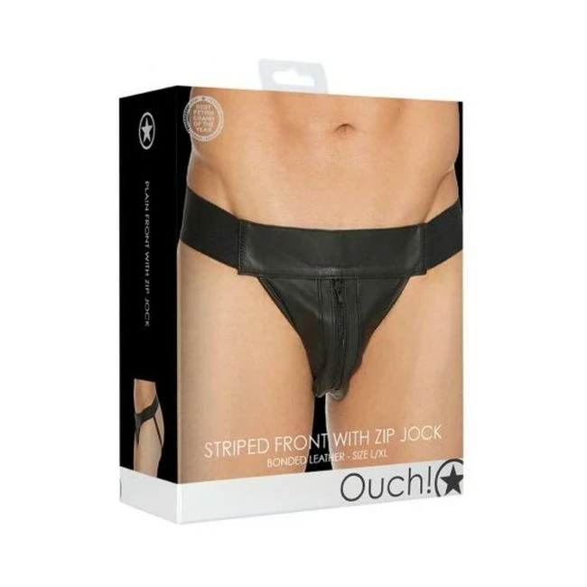 Ouch Jock Front Zip Black - Key Details