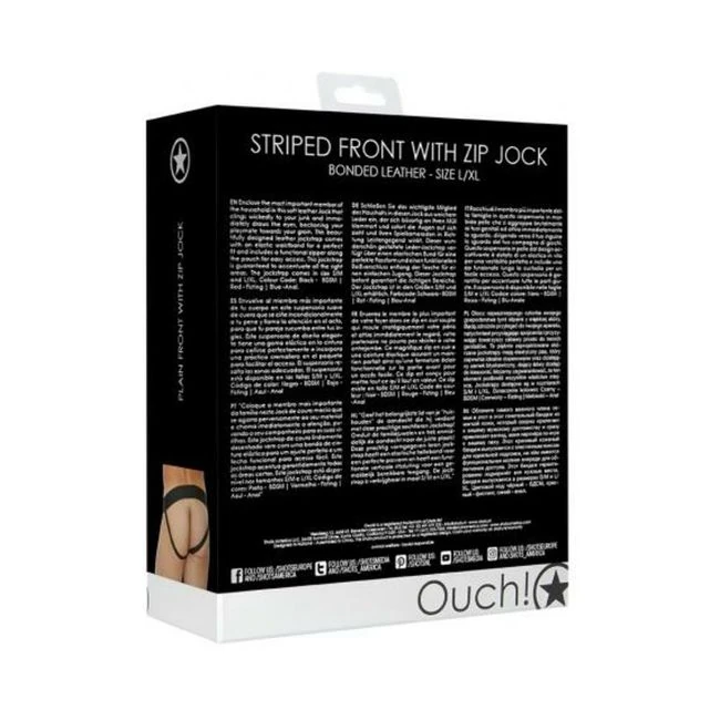 Ouch Jock Front Zip Black - What Stands Out