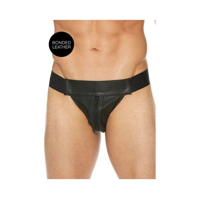 Ouch Jock Front Zip Black - Overview
