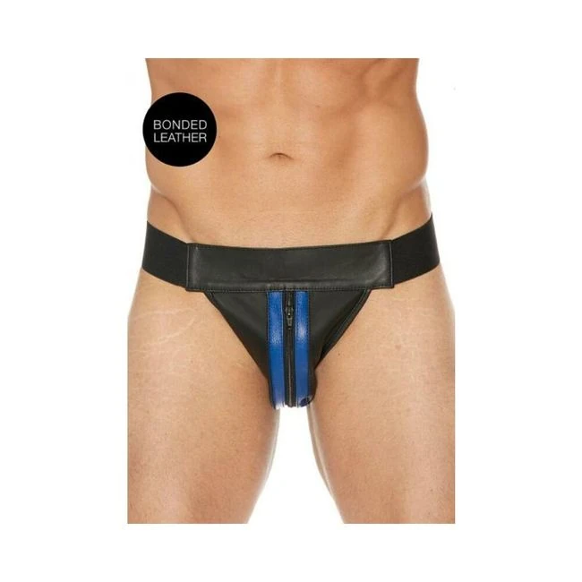 Ouch Jock Front Zip Blue - Overview