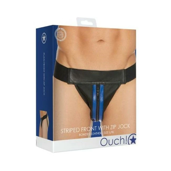 Ouch Jock Front Zip Blue - What Stands Out