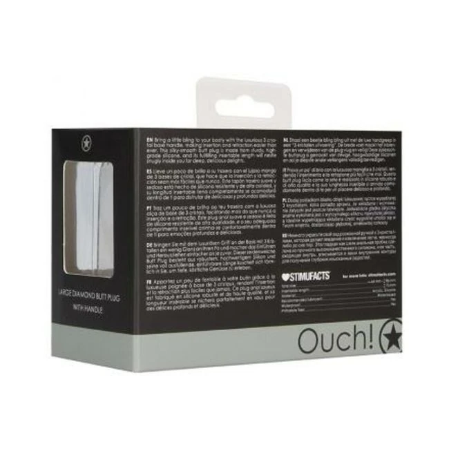 Ouch! Large Diamond Butt Plug with Handle - Black - Material & Safety