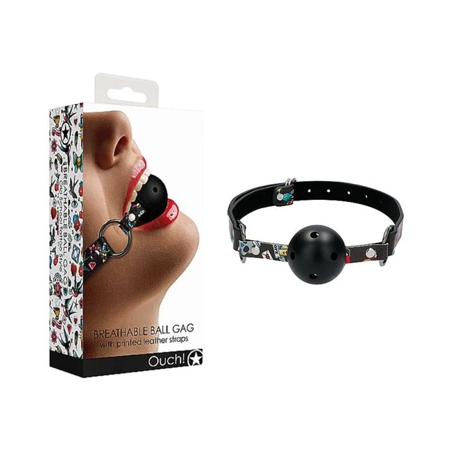 Ouch! Old School Tattoo Printed Breathable Ball Gag - Build & Quality