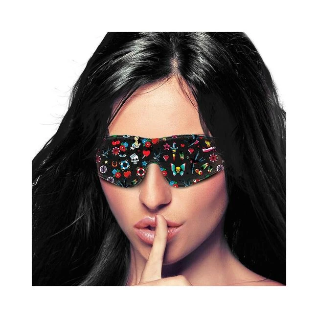 Ouch! Old School Tattoo Printed Eye Mask - Hardware & Fasteners
