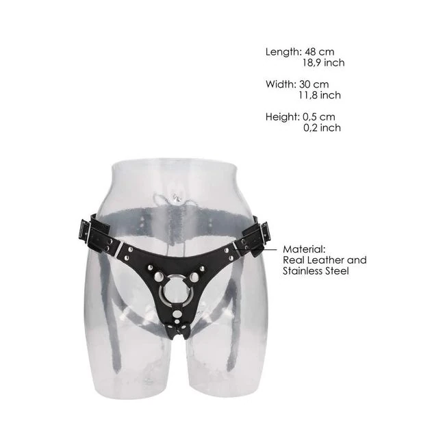 Ouch! Pain - Calf Leather Strap-on Harness - Material Feel