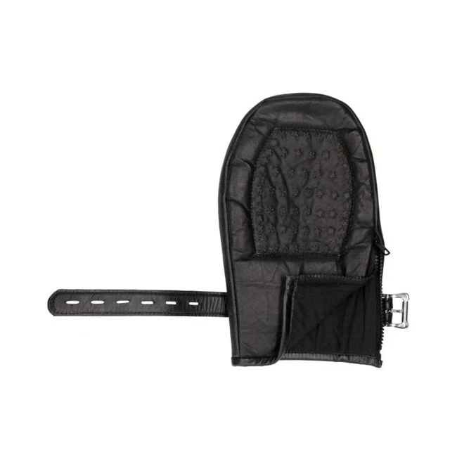 Ouch! Pain - Lamb Leather Bondage Mittens Padded with Metal Teeth - Hardware & Fasteners