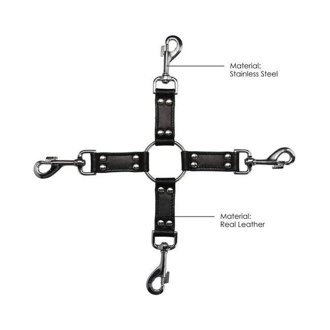 Ouch! Pain - Saddle Leather 4-way Hogtie Cross - Hardware & Fasteners
