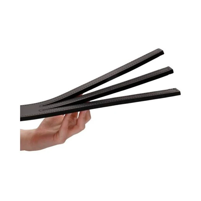 Ouch! Pain - Saddle Leather Three Finger Paddle Tawse - Hardware & Fasteners