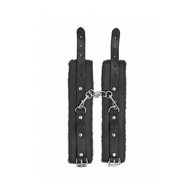 Ouch! Plush Leather Handcuffs - Plush Lining at Just Over Three Ounces