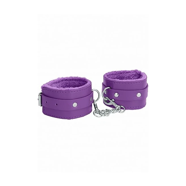 Ouch! Plush Leather Handcuffs - Hardware & Fasteners