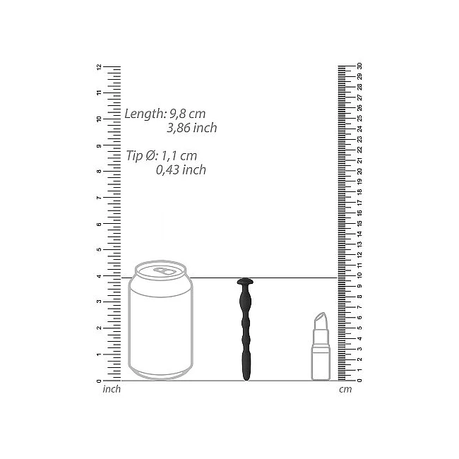 Ouch! Silicone Penis Plug W/ Ribbing 0.4in/ 11mm - Design & Specifications