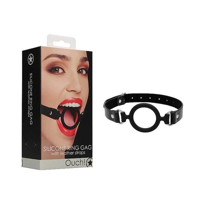Ouch! Silicone Ring Gag with Leather Straps - Black - Build & Quality