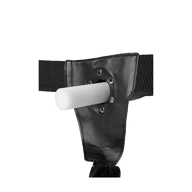 Ouch! Textured Curved Hollow Strap-on 8in Metallic Blue - Additional Details
