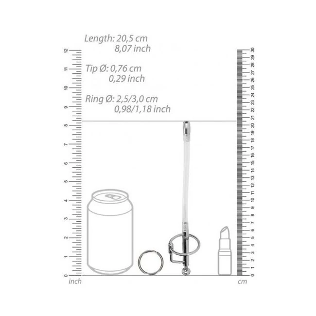 Ouch! Urethral Sounding - Metal Dilator Stick with Ring - 7.6 Mm - Key Details