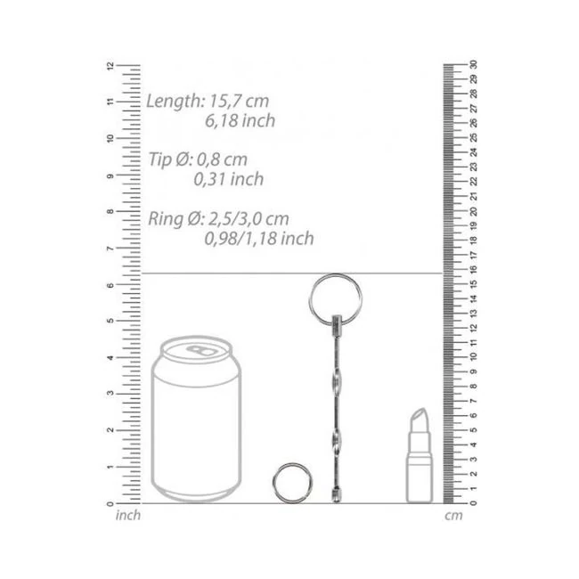 Ouch! Urethral Sounding - Ribbed Plug with Ring - 8 Mm - What Stands Out