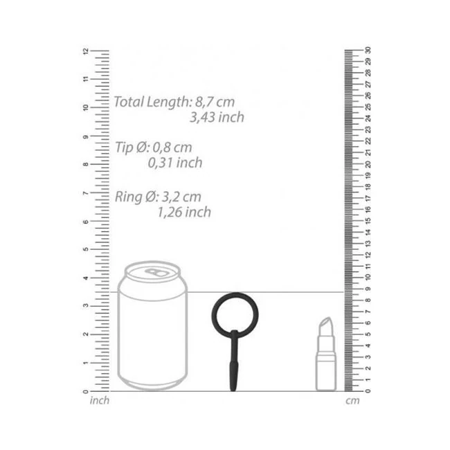 Ouch! Urethral Sounding - Silicone Plug - Black - - What Stands Out
