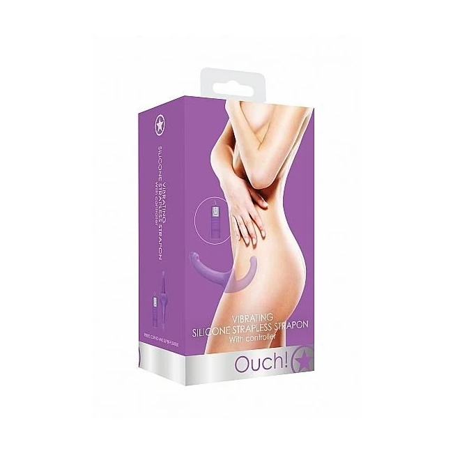 Ouch Vibrating Silicone Strapless Strap On - Vibration & Control