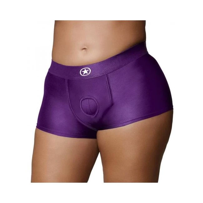 Ouch! Vibrating Strap-on Boxer Purple - Shape & Texture