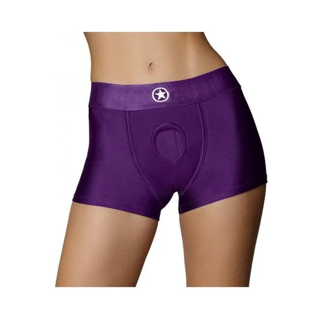 Ouch! Vibrating Strap-on Boxer Purple/s - Size & Fit