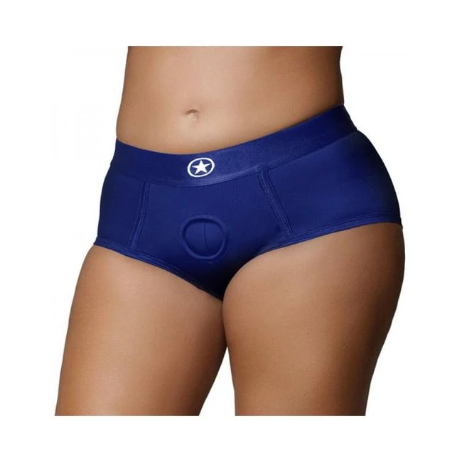 Ouch! Vibrating Strap-on Brief Royal - Ouch! Vibrating Strap-on Brief Royal