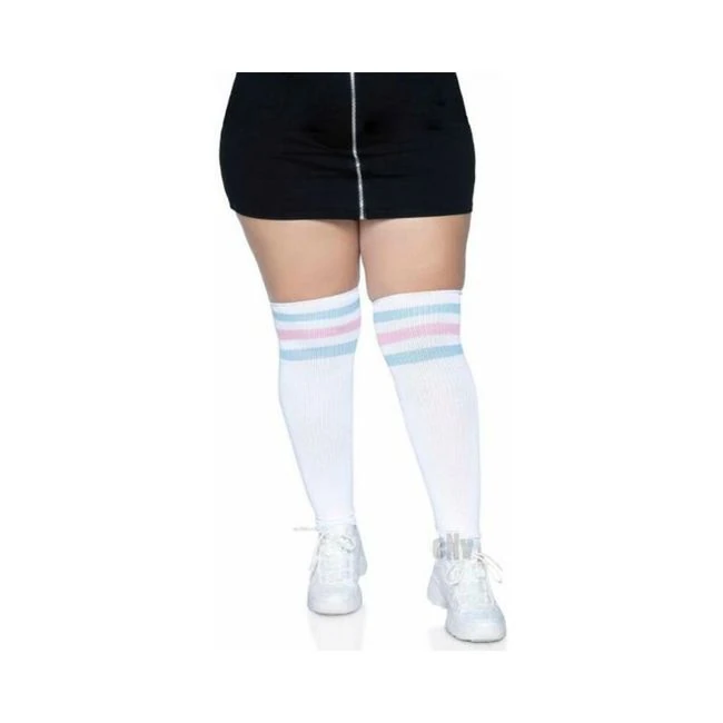 Over the Knee Athl Socks 1x/2x Blk/wht - Fit & Sizing