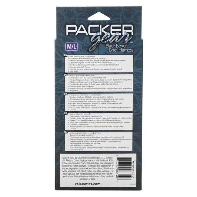 Packer Gear Black Boxer Harness - Size & Fit