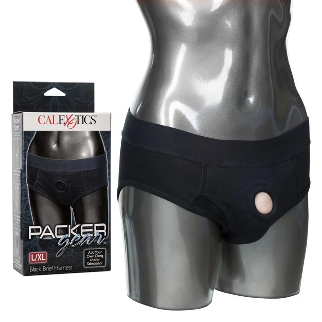 Packer Gear Black Brief Harness - Shape & Texture