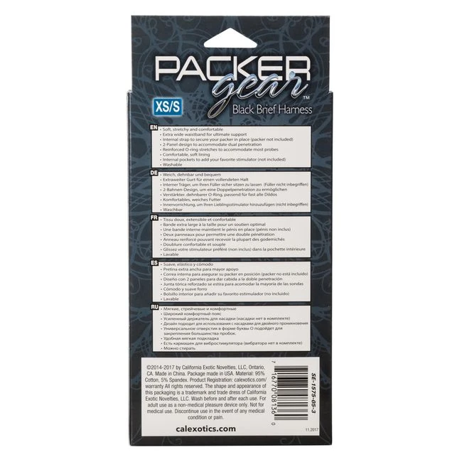 Packer Gear Black Brief Harness Xs/s - Shape & Texture