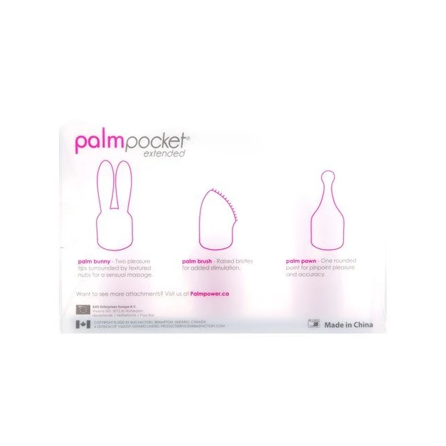 Palm Power Pocket Extended 3 Silicone Massager Heads - Enhance Your Pleasure with Versatile Attachments