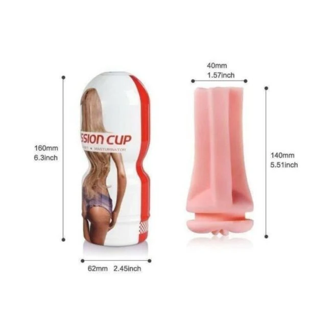 Passion Cup Vagina Stroker Beige - Grip & Control