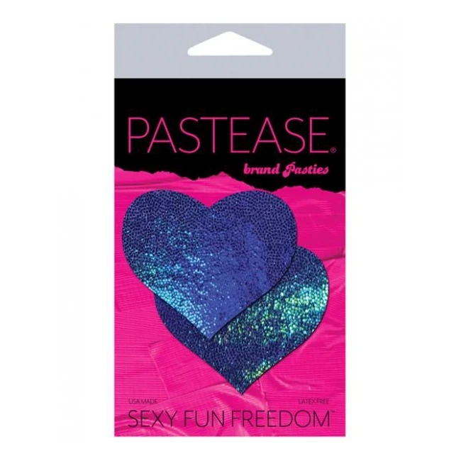 Pastease Blue Spectrum Liquid Heart Pasties O/s - Fabric & Feel