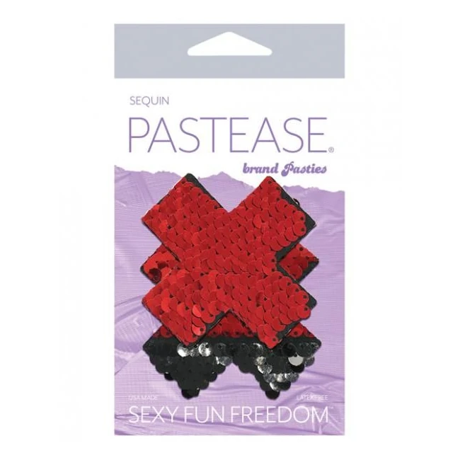 Pastease Color Changing Flip Sequins Cross Red Black O/s - Fabric & Feel