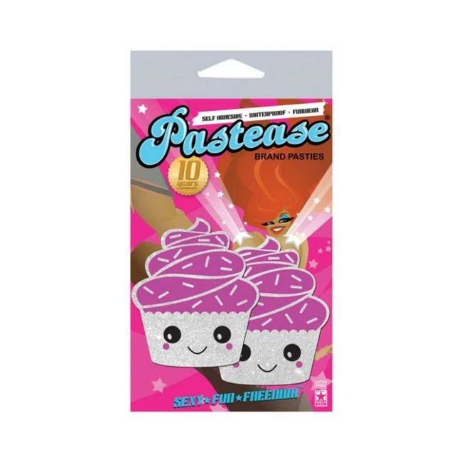 Pastease Cupcake White Glittery Frosting Nipple Pasties O/s - Fabric & Feel