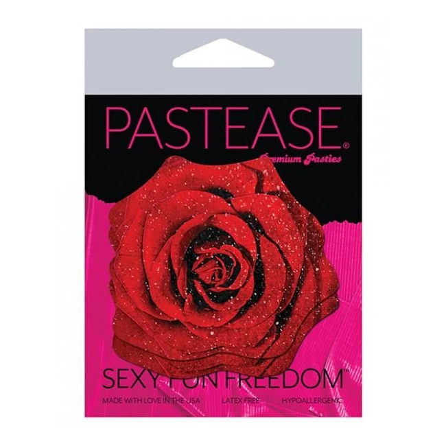 Pastease Glitter Velvet Blooming Rose Red O/s - Fabric & Feel