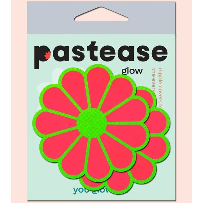 Pastease Glow in the Dark Pink & Green Flowers - Fabric & Feel