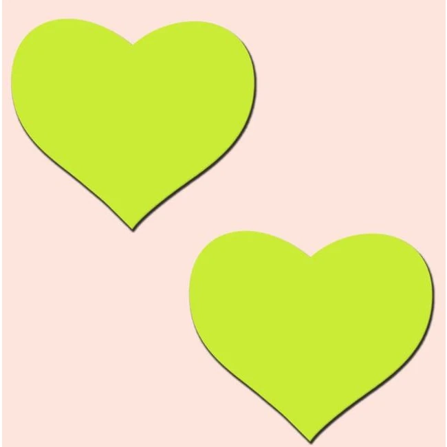 Pastease Hearts Glow in the Dark Neon Yellow - Overview
