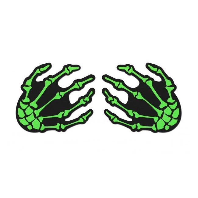 Pastease Neon Green Skeleton Hands - Fabric & Feel