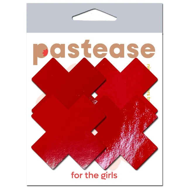 Pastease Plus X Faux Latex Red Crosses - Fabric and Movement