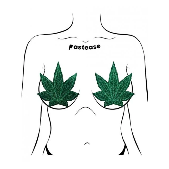 Pastease Pot Leaf Glitter Green Fuller Coverage - Fit & Sizing