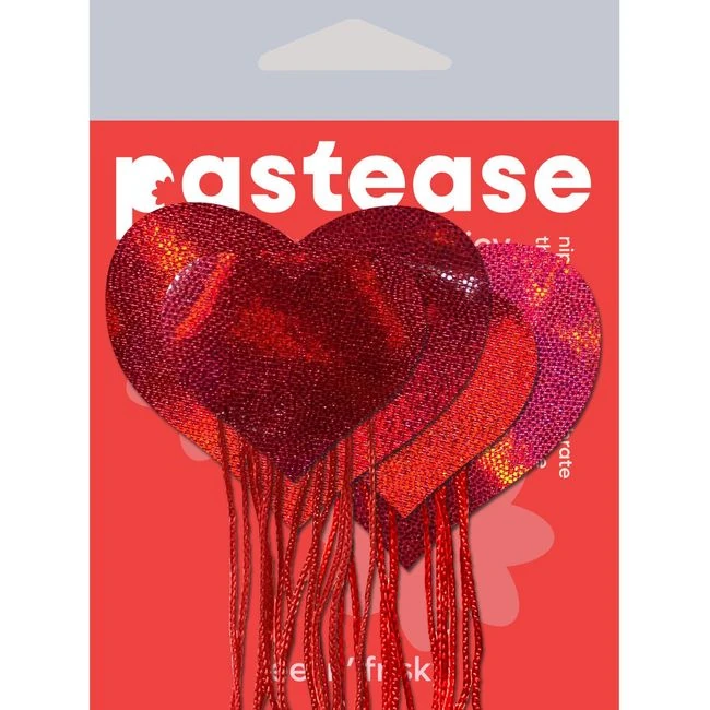 Pastease Red Holographic Heart W/ Tassel Fringe - Design Details