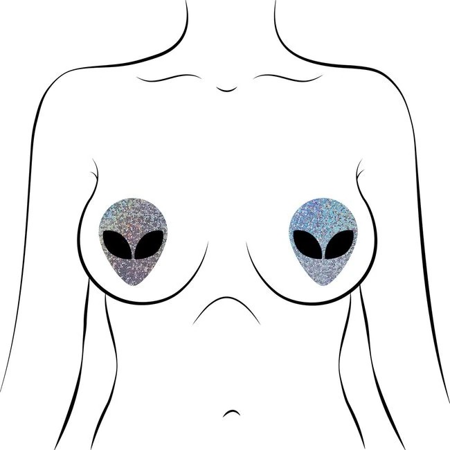 Pastease Silver Glitter Alien W/ Black Eyes - Fabric & Feel
