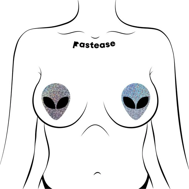 Pastease Silver Glitter Alien W/ Black Eyes - Additional Features