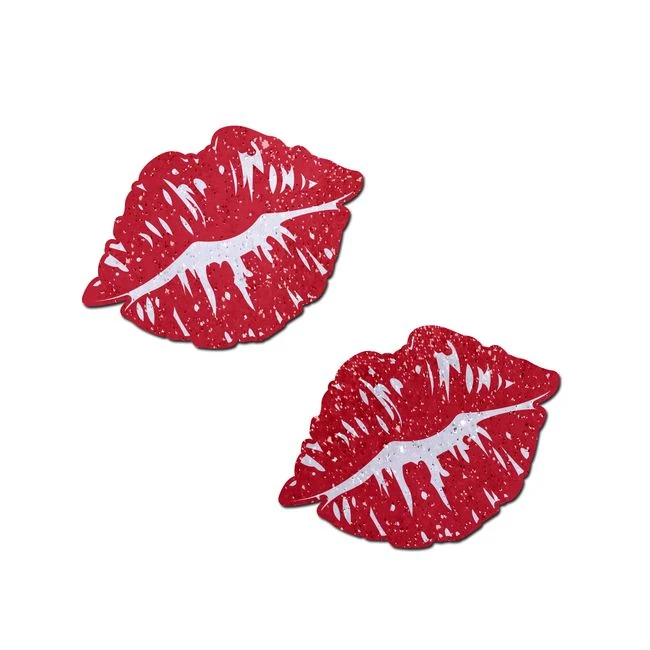 Pastease Sparkly Red Kissing Lips Pasties - Fabric & Feel