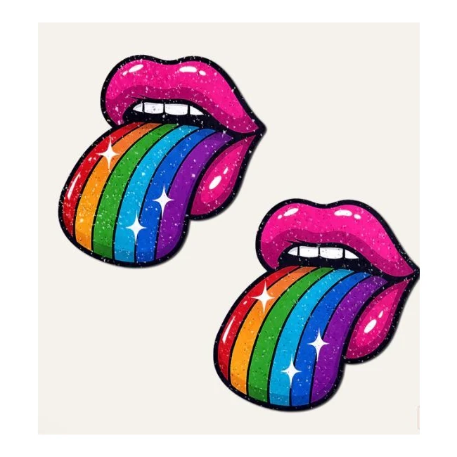 Pastease Taste the Rainbow Sparkling Tongue Out Breast - Key Details