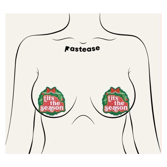 Pastease Tits Season Holiday Green Wreath on Glittery - What Is the Pastease Tits Season Holiday Green Wreath on Glittery?