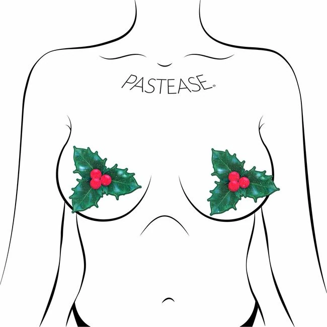 Pastease Xmas Winter Holly W/ Red Berries - Fabric & Feel