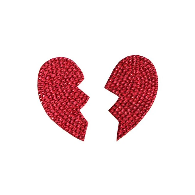 Pasties Broken Hearts Red - Fabric & Feel