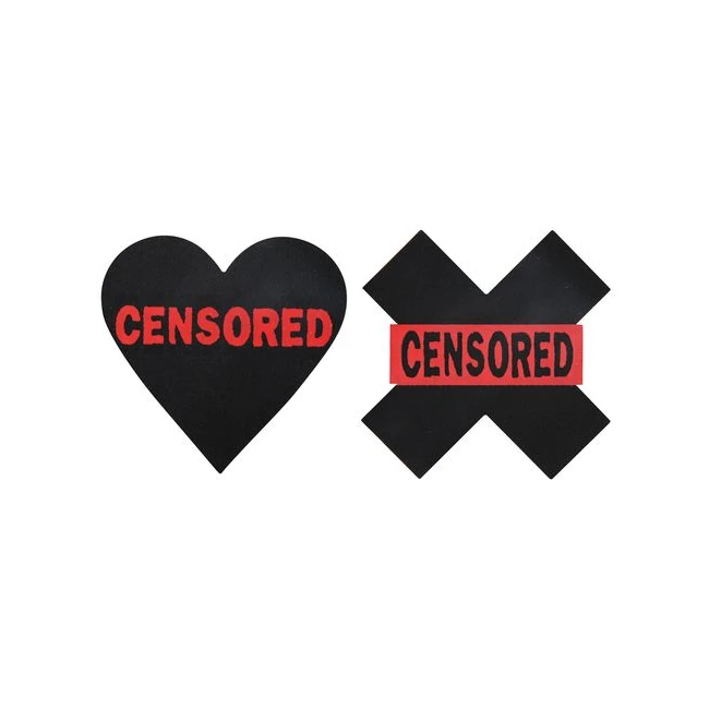 Pasties Censored Hearts & X - Fabric & Feel