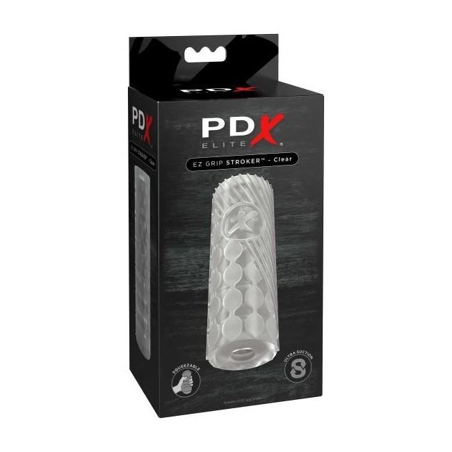 Pdx Elite Ez Grip Stroker Clear - Material Feel & Cleaning