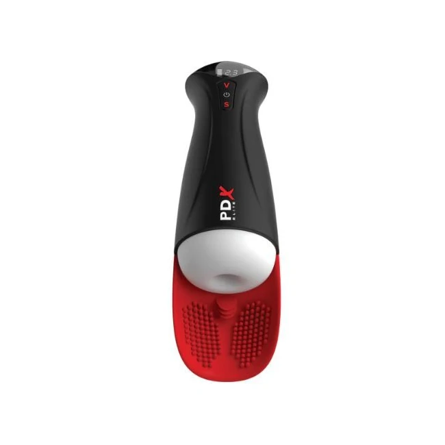 Pdx Elite Fuck-o-matic Pro Xl White/red - Internal Texture and Stimulation